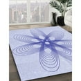 thumbnail image 3 of Ahgly Company Machine Washable Indoor Square Transitional Lavender Blue Area Rugs, 3' Square, 3 of 7