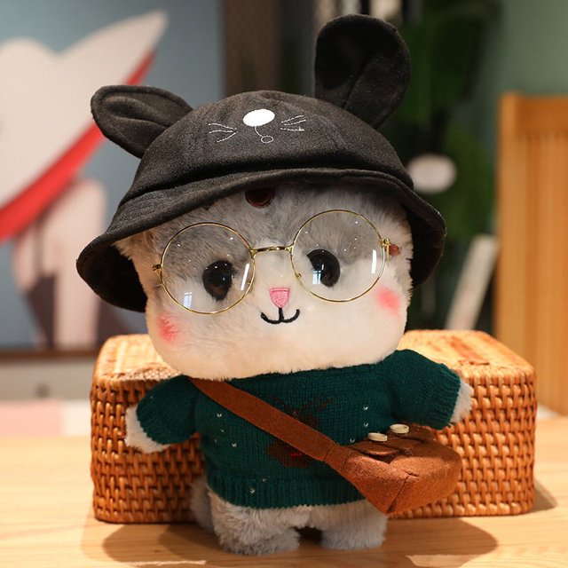 Juguete de peluche Kawaii de 30cm para niñas, gato vestido con ropa, muñeca creativa, regalo de cumpleaños y San Valentín zhangyuxiang LED