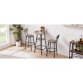 thumbnail image 4 of Round bar stool set with shelf, upholstered stool with backrest Grey, 23.62'' W x 23.62'' D x 35.43'' H., 4 of 19