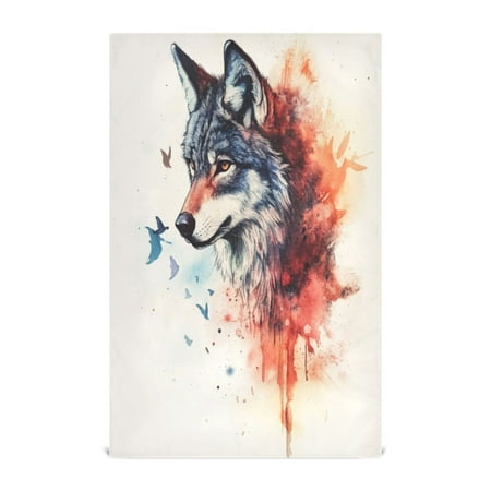 

Kitchen Towel 28x18 Inches x6，Plate Towel Decorative Towel Napkin Tea Towel Tea Towels For Kitchen Dish Cloths & Dish Towels Gray Watercolor Cartoon Wolf