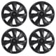 thumbnail image 4 of 4 Uds. Tapacubos de 19 pulgadas estilo torbellino cubierta de llanta de rueda deportiva reemplazo para Tesla modelo Y 2020 a 2023 negro mate Jadeshay A, 4 of 8