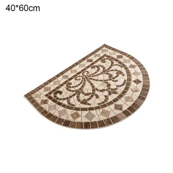 Half-Round Velvet Doormat, Entryway Non-Slip Rug with Rubber Backing for Indoor Use, Multiple Sizes