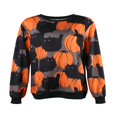thumbnail image 2 of Women‘s Knitting Halloween Fall Loose Elastic Party Pumpkin Cat Top, 2 of 6