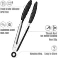 thumbnail image 3 of Serving Tongs Kitchen Tongs - Heat Resistant, Premium Stainless Steel Locking Cooking Tongs with Silicone Tips, Mini Tongs with Silicone Tips 7-Inch Kitchen Tongs, Set of 3 (Green), 3 of 6