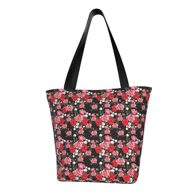 Easygdp Rose Flowers Bolso de Hombro para Mujer, Bolso Bandolera y Cartera de Mano Elegante para Uso Diario