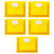 thumbnail image 1 of Carpeta de plástico FloreceBien de 5 piezas con cierre a presión, transparente, para documentos, tamaño carta, color amarillo, 1 of 5