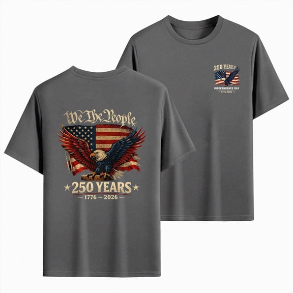 UngA 250 Years American 250th Anniversary US USA Flag 4th of July Tshirts Shirts for Men Dark Gray,XL