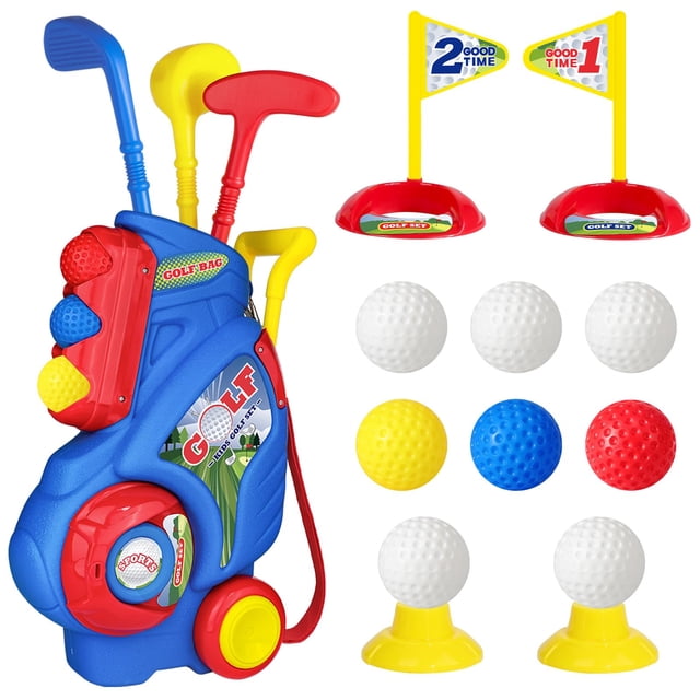 Set de golf Jovizo para niños y niñas de 2 a 5 años con carrito de golf