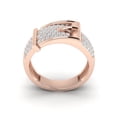 thumbnail image 3 of Genuine 1ct Round Cut Diamond Prong Stylized Unisex Fancy Wedding Belt Ring Anniversary Band Solid 14K Gold FG VS, 3 of 3