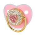 thumbnail image 3 of Pacificadores bling, exquisitos chupetes infantiles forma de corazón de silicona para el recién nacido para dormir, 3 of 7