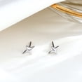 thumbnail image 4 of Minimalist Cross Star Stud Earrings 925 Sterling Silver Cartilage Tragus Tiny Small Studs Earring for Women, 4 of 5