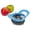 Blue, variant on Apple Slicer and Corer, Attached Safety Cover, Cuts 16 Thin Apple Slices, Red