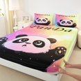 thumbnail image 3 of Feelyou Kawaii Panda Child Full Size Sheets, Glitter Stars Galaxy Bed Sheets, Dreamy Cartoon Rainbow Sheet Sets, Breathable Home Decor, 4pcs, 3 of 7