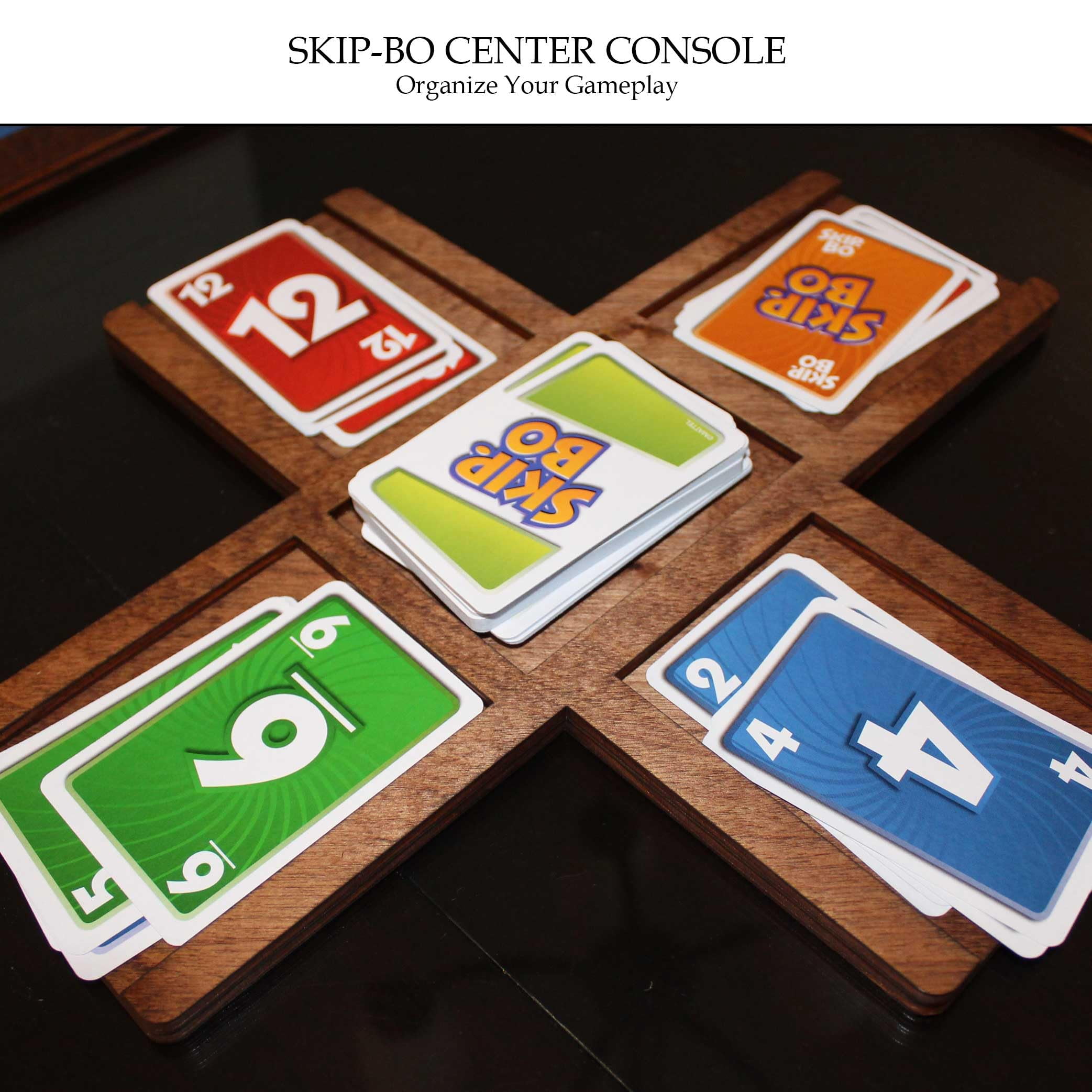 GUYTRENDz SKIPBO Card Game Player Organizers - SKIPBO Game Board - SKIPBO Gameboard | Center Console Only