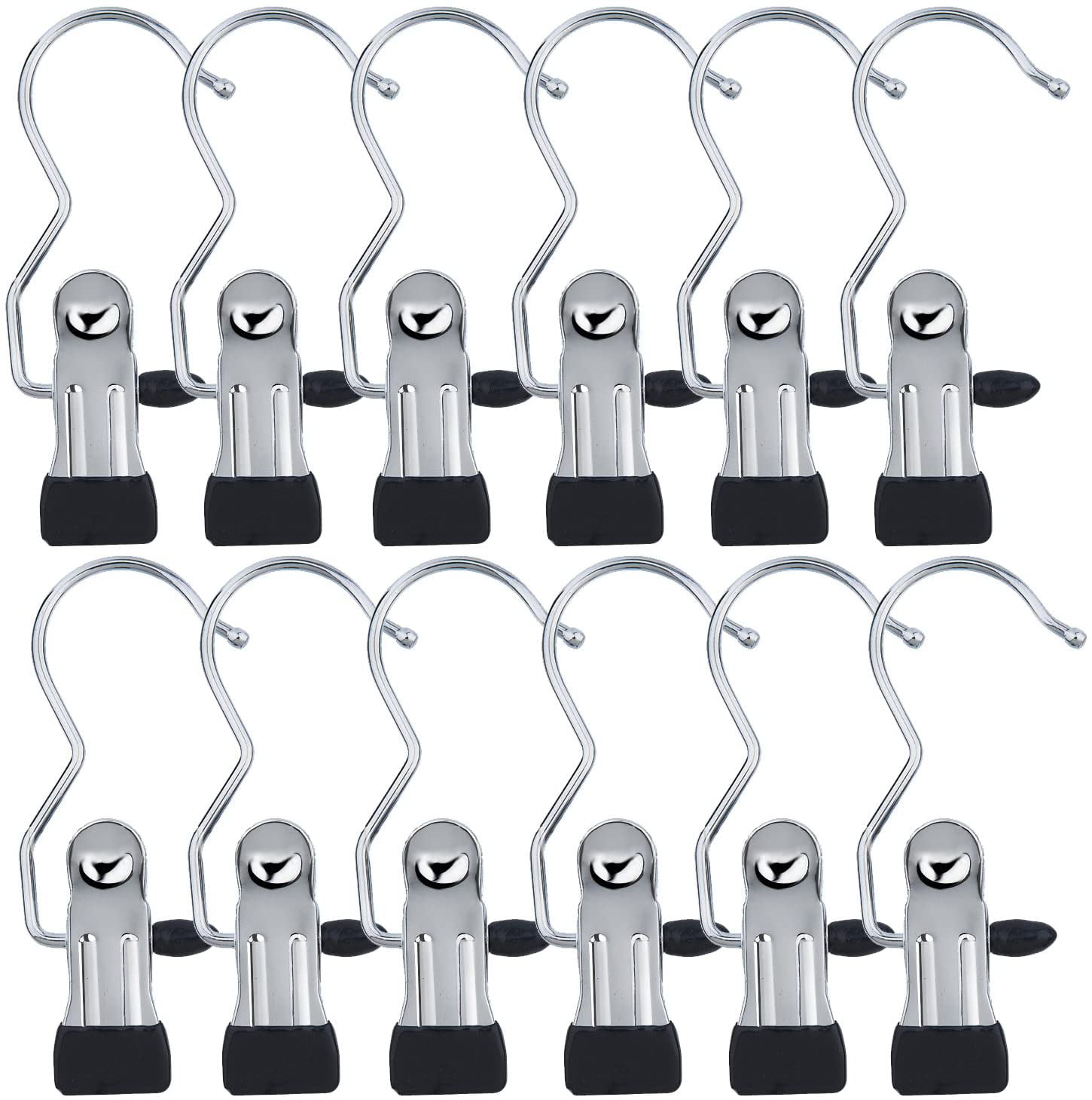 12 Pack Portable Laundry Hook Boot Hanger Clips Hanging Clothes Pins Travel Home