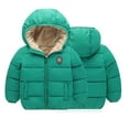thumbnail image 6 of Godderr Kids Toddler Girls Boys' Winter Jackets Fleece Jackets Bear Ear Hooded Toddler Short Cotton Outerwear Warm Lined Coat Outer Clothing for 1-7Y, 6 of 7