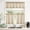Stripe Beige, variant on TOPICK Striped Kitchen Curtains and Valance Set 24 Inch Small Linen Curtains for Cafe Living Room Bathroom Farmhouse 3 Pieces Set Rod Pocket Green