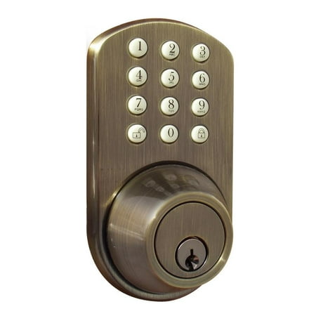 Keyless Entry Deadbolt Door Lock with Electronic Digital Keypad Antique (Best Keyless Entry Deadbolt)