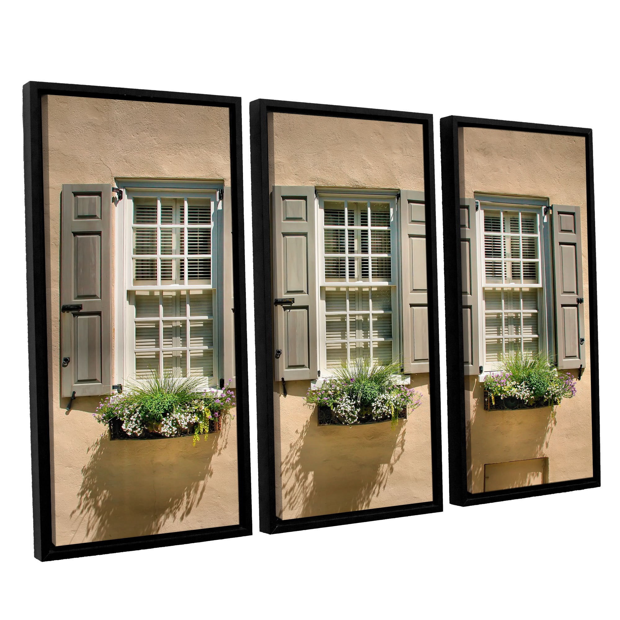 ArtWall Steve Ainsworth "Windows Of Old Charleston" 3-Piece Floater-framed Canvas Set