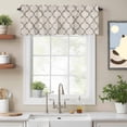 thumbnail image 2 of Beige Morocco Kitchen Curtain Valances for Windows Farmhouse Short Curtains, Modern Moroccan Geometric Abstract Art Rod Pocket Valance Curtain for Bedroom Cafe Living Room, 2 of 8