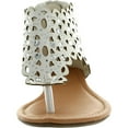 thumbnail image 3 of Luo Womens Bella T Strap Rhinestone Party Wear Gladiator Roman Flat Sandals Shoes, 3 of 4