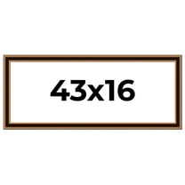 43x16 Frame Gold Brown Plein Air Vintage Solid Wood Picture Frame | 1.75 Inches Moulding Width |