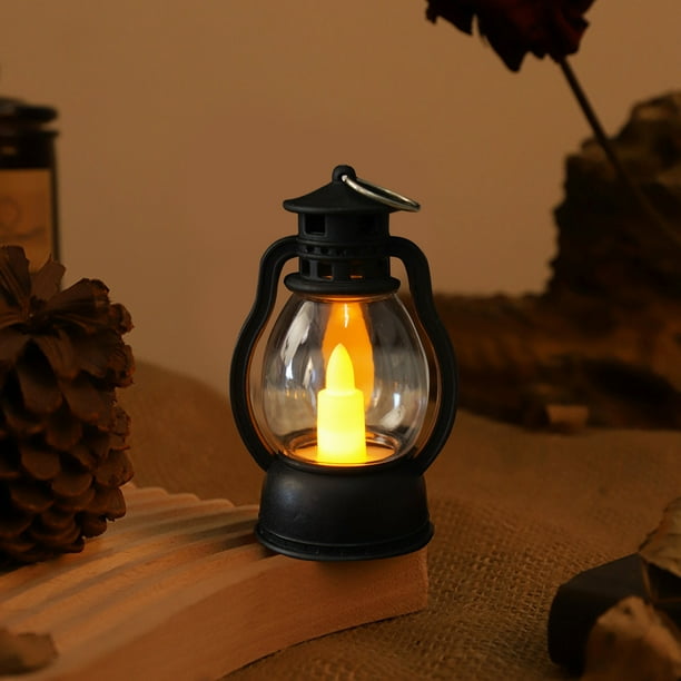 pstuiky Vela electrónica de luz ambiental navideña lámpara de aceite pequeña mini vela luz de noche luces de decoración ambiental navideña
