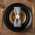 thumbnail image 5 of White Gold Napkin Rings Holder in Floral Design Festive Table Decor & Favor for Thanksgiving Fall Autumn Holiday Wedding Birthday Thanksgiving Banquet Housewarming Gift Set of 12, 5 of 9