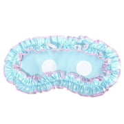 Turquoise White Dot Ruffle Little Girls Nylon Eye Mask