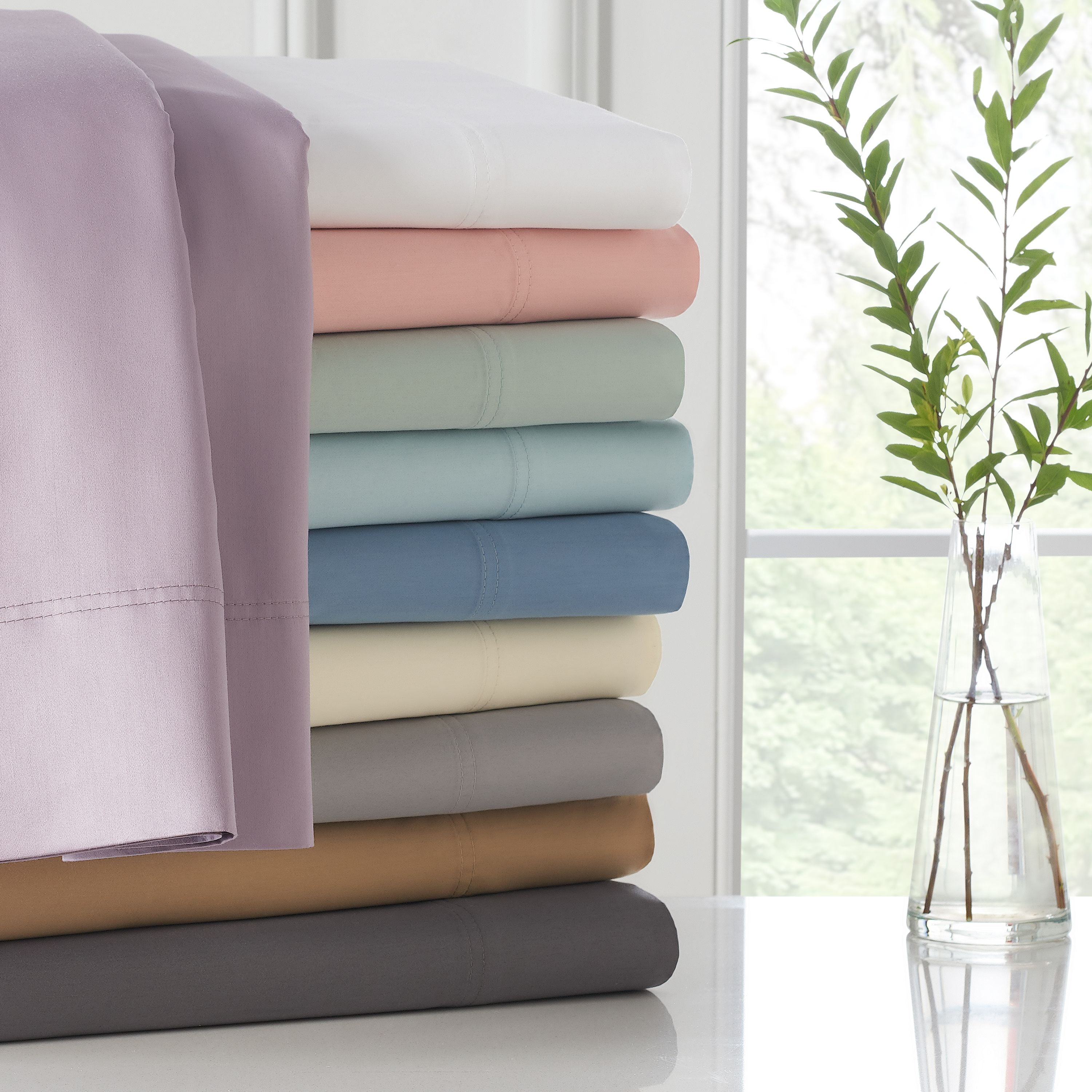 Hotel Style 1100 Thread Count Silver Cotton Rich Solid 6-Piece Sheet Set, Queen