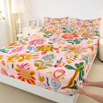 thumbnail image 3 of Feelyou Cartoon Tribal Floral Bed Sheets, Mandala Boho King Sheets, 4 Pieces, 3 of 7
