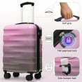 thumbnail image 2 of Luggage Sets 2 Piece Lightweight Hardside Rugged Travel Suitcase with Wheels, 22” x 14” x 9” Airline Approved, TSA Lock, Grayish Pink, 2 of 7