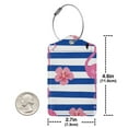 thumbnail image 4 of Disketp 2 Pcs Luggage Tag For Suitcase,Pink Flamingo Leather Baggage Tag With Stainless Steel Loop Privacy Cover For Women Men Girls, 4 of 5