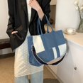 thumbnail image 4 of Nuevos bolsos de hombro y cruzados de retazos de mezclilla de gran capacidad 2024, bolsos de mano casuales a juego con colores de moda para mujeres, 4 of 5
