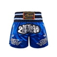 thumbnail image 2 of Nyeemya Kids Boys Quick Dry Boxing Shorts Youth Boxing Trunk Muay Thai Shorts Martial Arts Kickboxing Blue XXS/120, 2 of 2