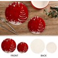 thumbnail image 4 of Merry Christmas Snowflake Tree Red Thread Weave Round Cotton Thread Weave Trivets for Hot Dishes Set of 2 Sizes 7 Inch & 9.5 Inch Diameter Coasters Trivet Mats Potholders Hot Pads, 4 of 7
