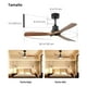 thumbnail image 3 of Ventilador de techo con luz de 52in/132CM,50W luz de ventilador de madera,con control remoto,ventilador de techo moderno de 3 aspas,motor CC reversible silencioso,ventilador de techo para patios, 3 of 5