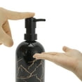 thumbnail image 3 of Unique Bargains 1 Pc Cylinder Marble Soap Dispenser 13.53oz Black Gold Tone, 3 of 6