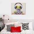 thumbnail image 3 of Orinice Frog is doing listening to music funny animal frog bedroom living room ready to hang 20 x 16 inches, 3 of 3