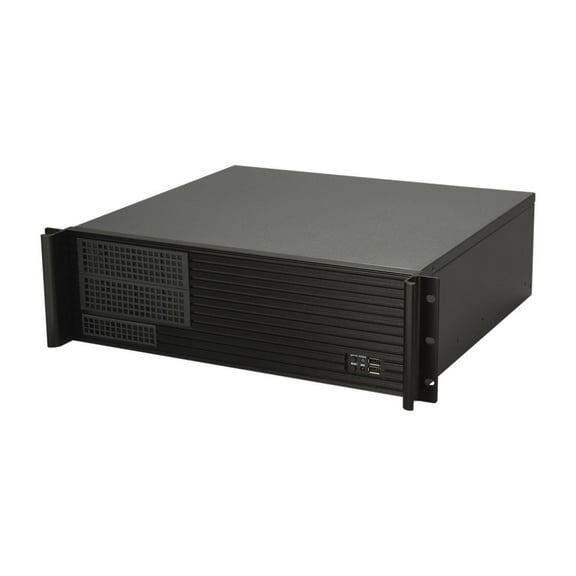 iStarUSA D-313SE-MATX Black Aluminum / Steel 3U Rackmount Compact Industrial Chassis - Black Bezel 2 External 5.25" Drive Bays