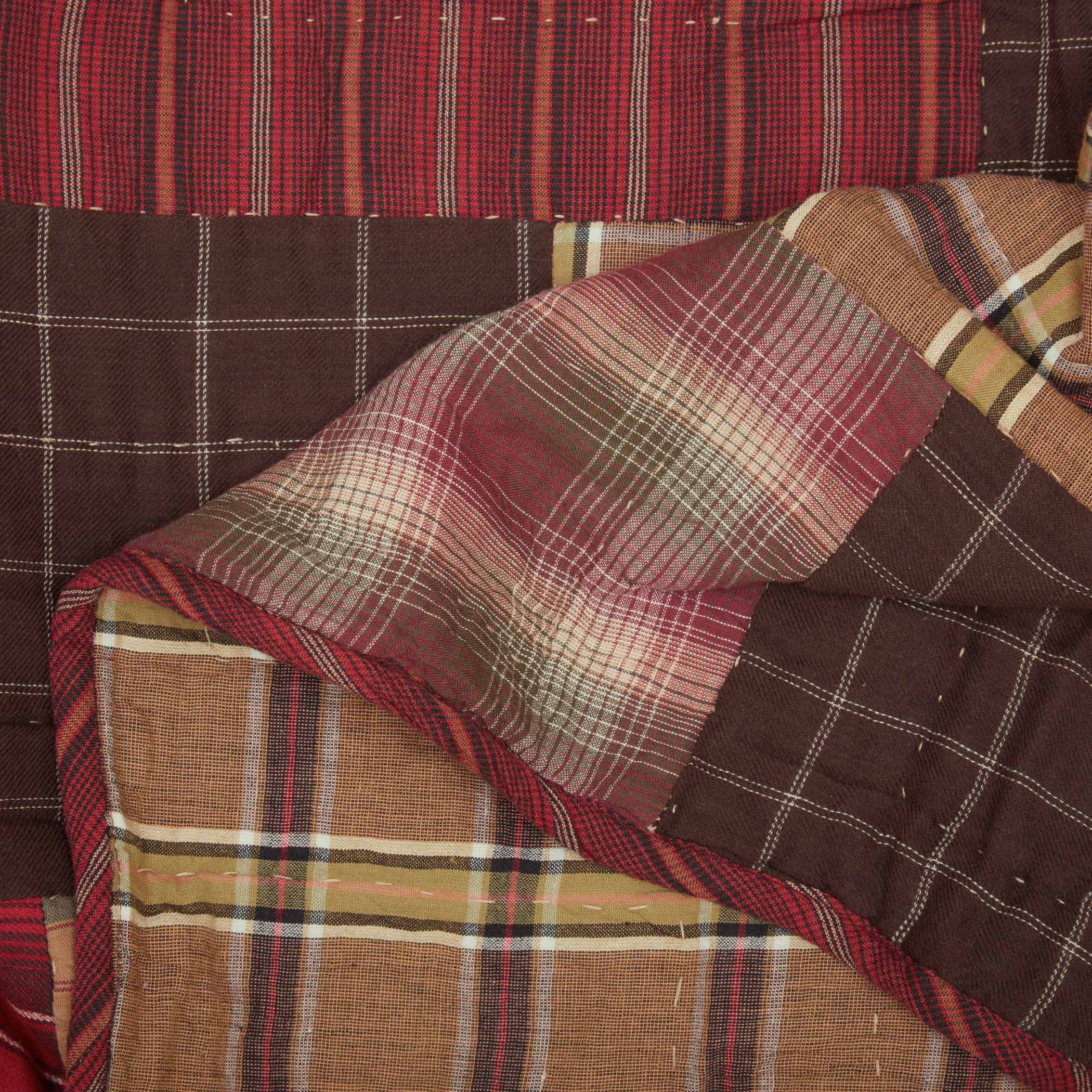 VHC Brands Wyatt Bedding Accessory, California King Quilt 130x115, Patchwork Tan