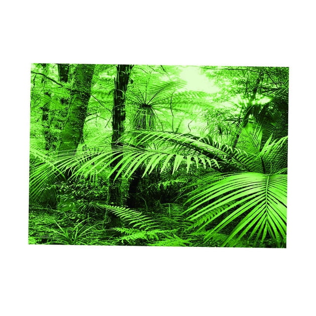 Milaget Autocollant de Fond d'Aquarium, Forêt Tropicale Tropicale, Autocollant de Réservoir en PVC, Décalque 76x46 cm