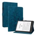 thumbnail image 2 of FJLBDE Case for 6.8" Kindle Paperwhite 11th Gen 2021, Embossed Flower PU Leather Flip Wallet Folio Stand Cover, Blue, 2 of 7