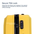 thumbnail image 3 of 3 Piece Luggage Sets, ABS Lightweight Suitcase(20/24/28), Carry on Hard-Shell Luggage with 2 Hooks, Telescopic Handle, Spinner Wheels and TSA Lock, Yellow, 3 of 9