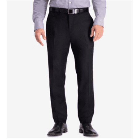 Kenneth Cole Reaction Men's Slim-Fit Stretch Premium Textured Weave Dress Pants Black Size 36X32