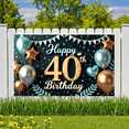 thumbnail image 5 of Golden Glitter Happy Birthday Banner Adult Milestone Celebration Polyester Decoration for Indoor Party Event Celebration, 5 of 7