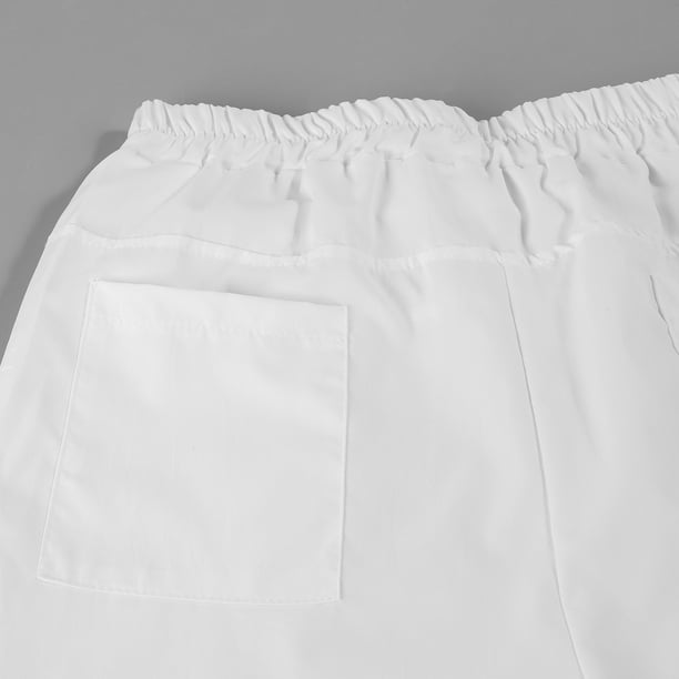 LEEy-World Wide Leg Pants for Women Women's Casual Skinny Sweatpants  Drawstring Waist Pants with Pocket White,S