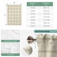 thumbnail image 6 of Beige Plaid Tie Up Curtains 45 Inches Long, Kitchen Window Curtains Over Sink, Vintage Grid Stripe Minimalist Art Linen Small Window Curtains Shade Balloon Curtains Valances for Bedroom/Cafe 34"x45", 6 of 8