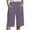 Purple, variant on Seductiva Women's Wide Leg Pants Women's Solid Color Cotton Linen Pants with Pockets Drawstring Loose Casual Five Quarter Pants Beach Pants Loose Fit 1PC