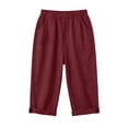 thumbnail image 5 of cfhntfmh Capri Pants for Women Straight Leg Casual Pants High Elastic Waist Summer Travel Pants with Pockets, 5 of 5